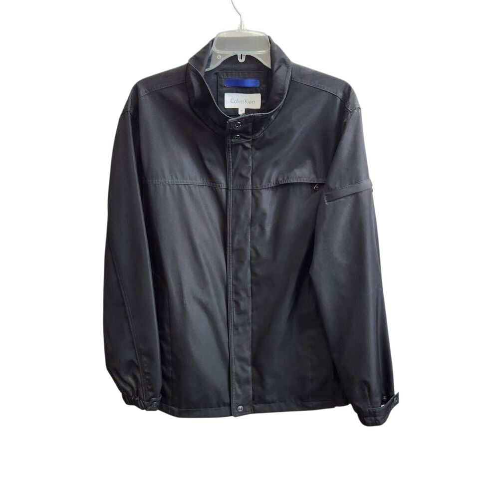 CK Mens Black Rain/Athletic Jacket-Full Zip & Snap-7 Pockets-Athleisure-M